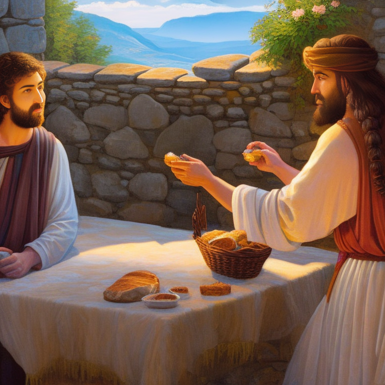 00974-2109711533-a painting of jesus and two men eating bread and talking to each other in a room with stone walls  EMB_JWTT-150.png